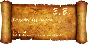 Bogdánffy Bence névjegykártya